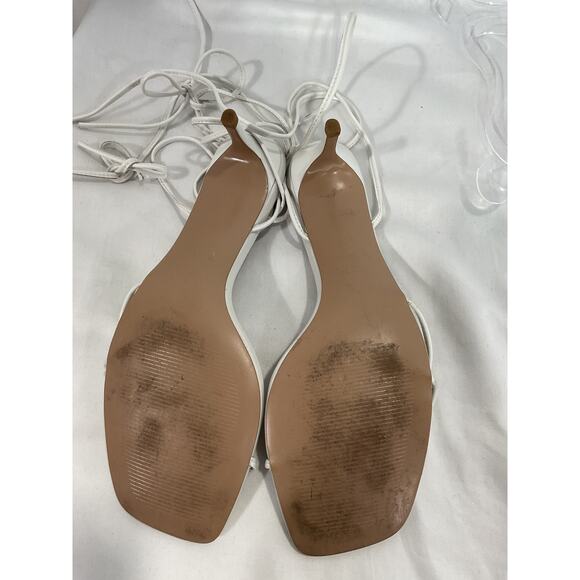 Alias Mae 'Ellery' White Leather Square Toe Sandal Size 10 - Picture 5 of 5